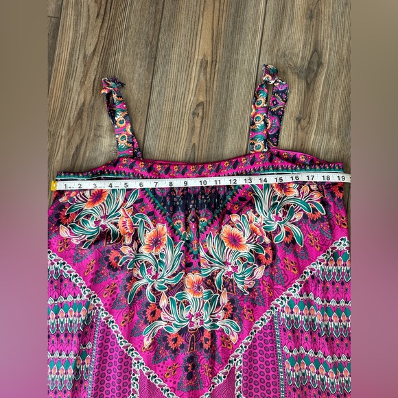 Anthropologie Floral Maxi Dress - Pink and Green - Picture 9 of 12